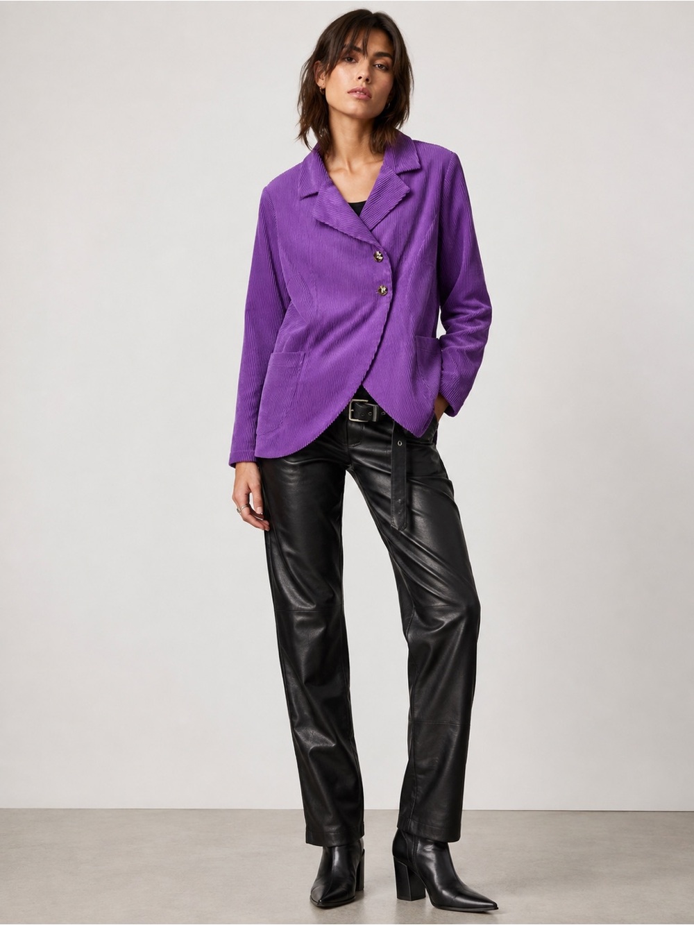 Bitte Kai Rand M Corduroy Blazer Wide Wale Asymmetrical Danish Designer Bold